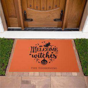 "Welcome Witches" Fun Halloween Themed Custom Doormat