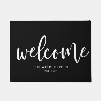Welcome (with Name) Doormat by PinkMoonDesigns at Zazzle