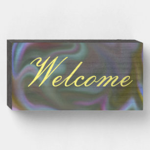 Welcome Wood Block Sign
