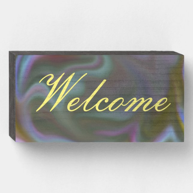 Welcome Wood Block Sign (Front Horizontal)