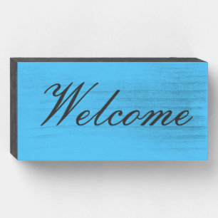 Welcome Wood Block Sign
