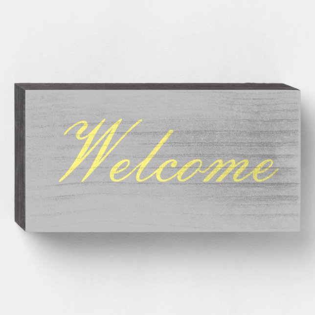 Welcome Wood Block Sign (Front Horizontal)
