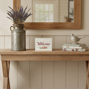 Welcome Wooden Box Sign