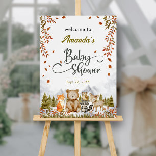  Welcome Woodland Cute Animals Baby Shower Foam Board