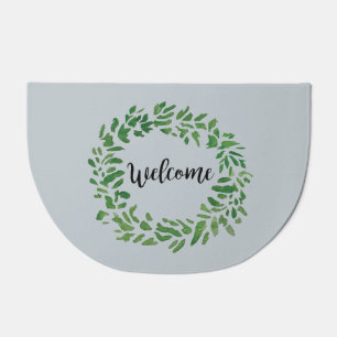 Welcome Wreath Farmhouse Floor Mat