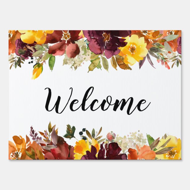 Welcome Yard Sign Citrus Bridal Shower Baby Shower (Front)