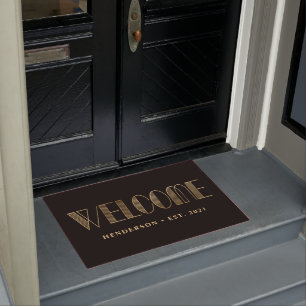 Welcome Year Established Personalized Family Doormat