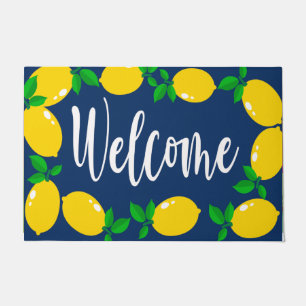 Welcome Yellow Lemon Doormat, Lemon Lover Mat