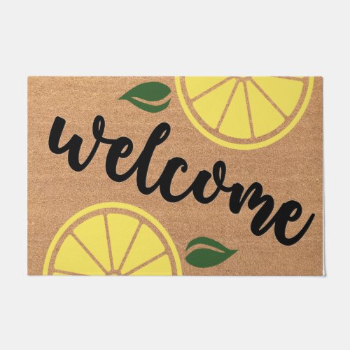 Welcome Yellow Lemon Doormat Lemon Pieces Mat 
