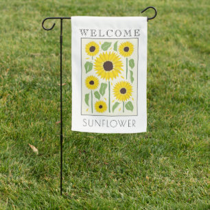WELCOME, Yellow SUNFLOWERS  Garden Flag