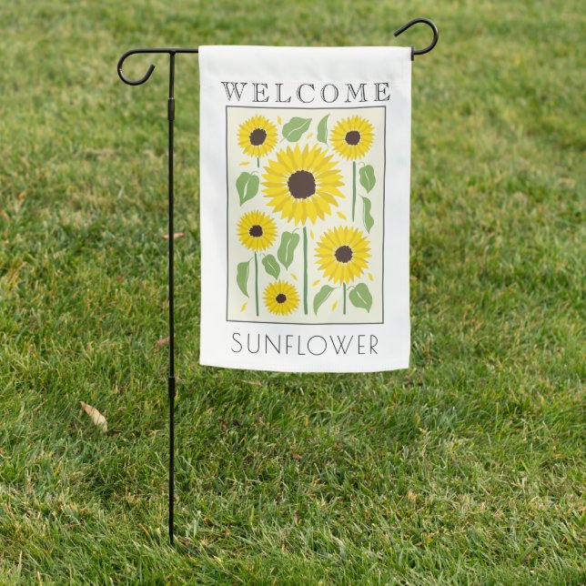 WELCOME, Yellow SUNFLOWERS  Garden Flag (In SItu)