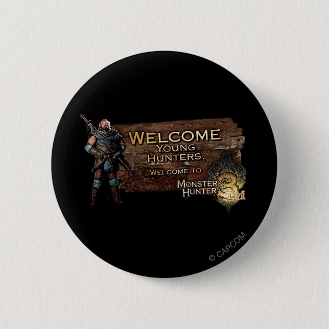 Welcome young hunters, to Monster Hunter Tri! Button (Front)