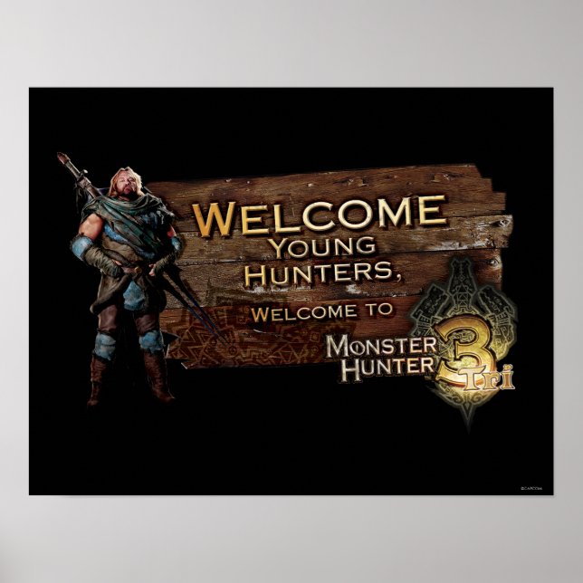 Welcome young hunters, to Monster Hunter Tri! Poster (Front)