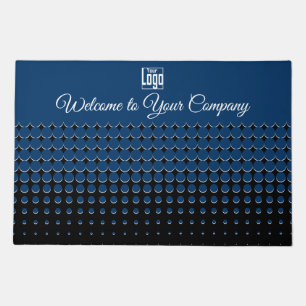 Welcome Your Company Logo Half Tone Doormat