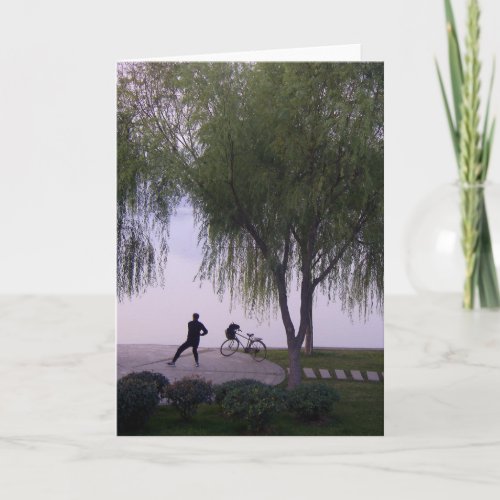 Welcoming A Brand New Day With Tai Chi Holiday Card