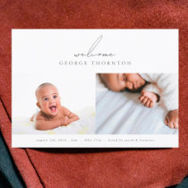 welcoming baby photo collage birth announcement
