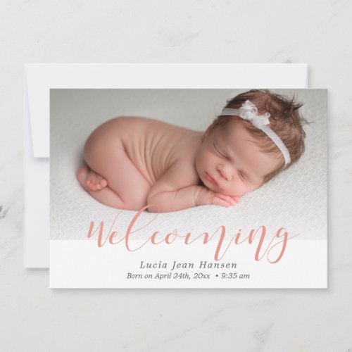Welcoming _ Birth announcement photo card