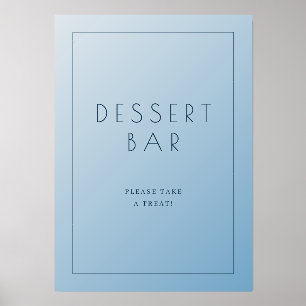 Welcoming Blue Minimalist Dessert Bar Sign Holder