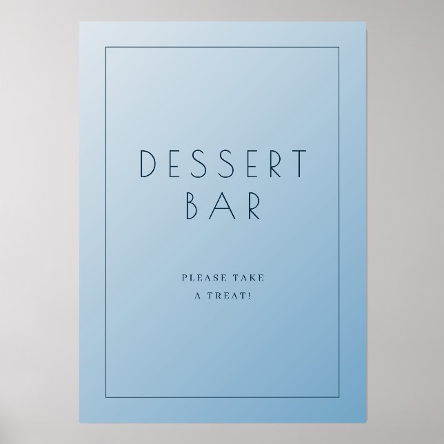 Welcoming Blue Minimalist Dessert Bar Sign Holder (Front)