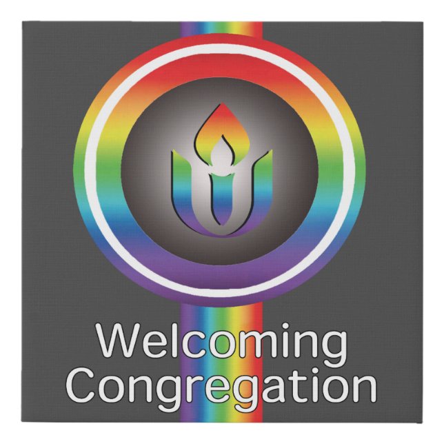Welcoming Congregation Unitarian Universalism Faux Canvas Print (Front)