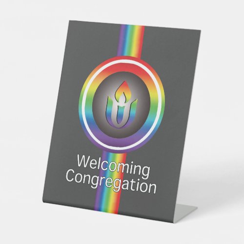 Welcoming Congregation Unitarian Universalism Pedestal Sign