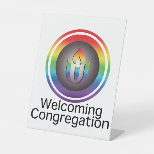 Welcoming Congregation Unitarian Universalism  Pedestal Sign