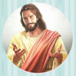 Welcoming Jesus Christ Stationary Envelope Classic Round Sticker