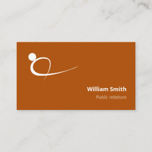 Welcoming Orange Modern Motion Person Logo Business Card