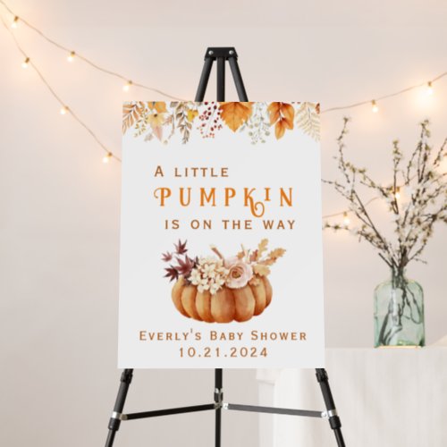 Welcoming Our Little Pumpkin Autumn Baby Shower Foam Board