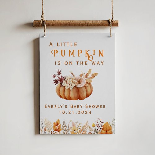 Welcoming Our Little Pumpkin Autumn Baby Shower Poster