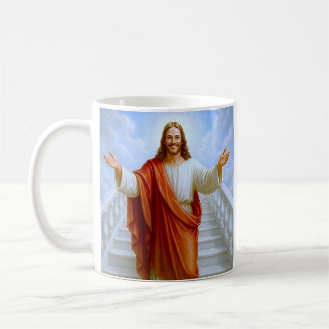 Welcoming Savior Steps  Coffee Mug (Left)