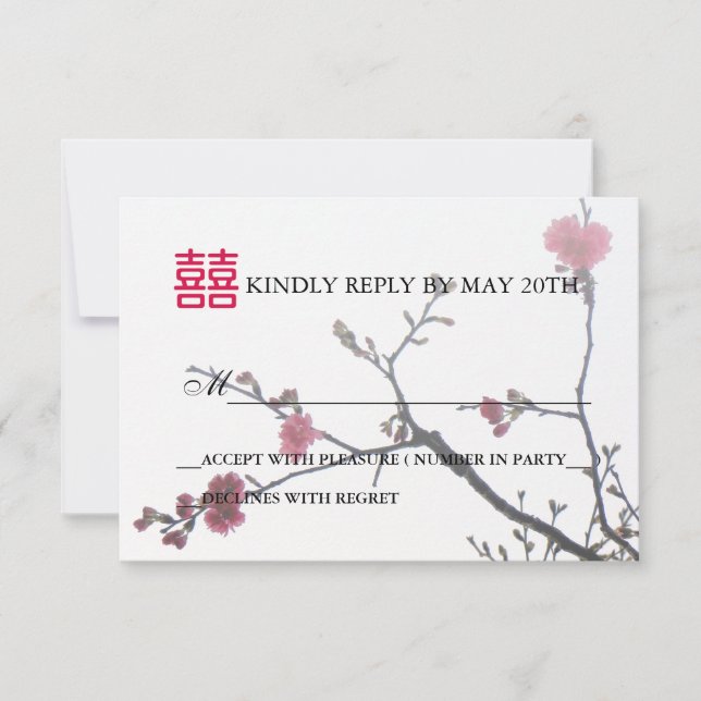 Welcoming Spring Double Happiness Sakura RSVP (Front)
