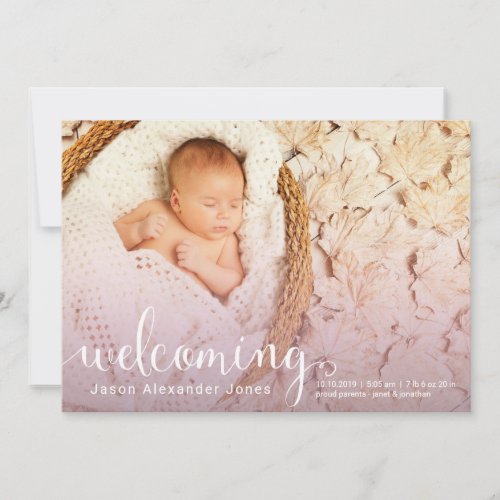 Welcoming the New Baby Birth Announcement