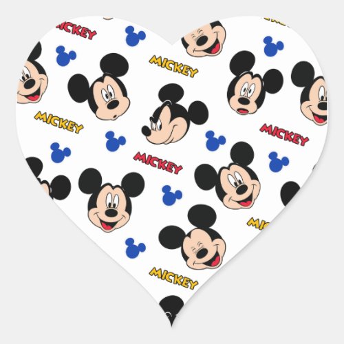 Welcoming the newborn with Mickey Mouse drawings Heart Sticker