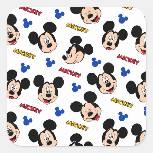 Welcoming the newborn with Mickey Mouse drawings Square Sticker