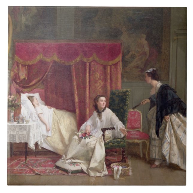 Welcoming the Visitor, 1867 (oil on canvas) Ceramic Tile (Front)