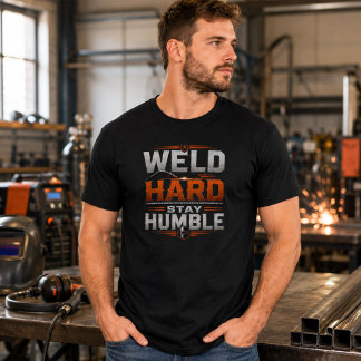 Weld Hard Stay Humble Shirt Funny Welder Tee