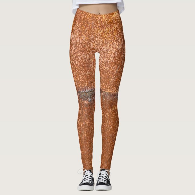 Welded old metal, rust texture. leggings (Front)
