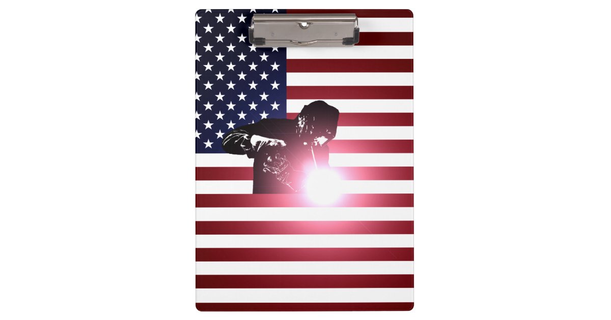 Download Welder & American Flag Clipboard | Zazzle.com