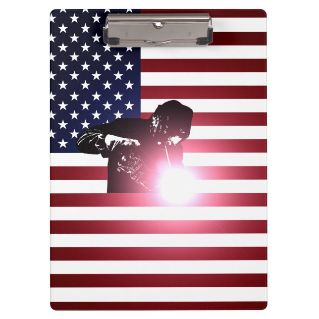 Welder & American Flag Clipboard (Front)