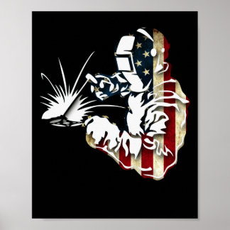 Welder American Flag USA Patriotic Welder Gift Poster