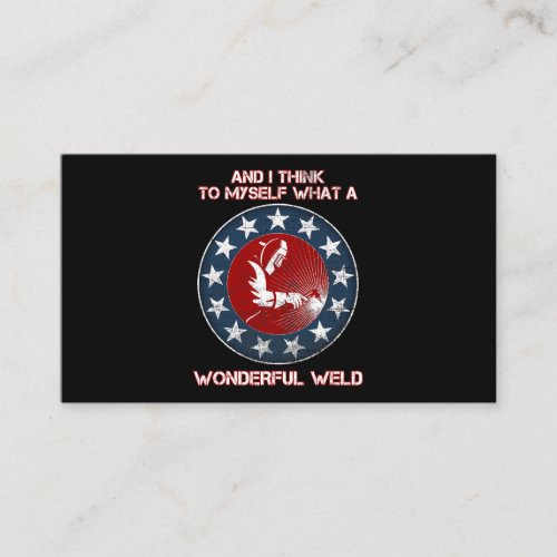 Welder American Flag USA Patriotic Welder T_Shirt Business Card