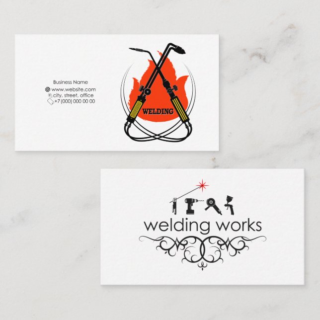 Welder and welding work business cards (Front/Back)