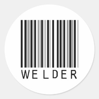 Welder Bar Code Classic Round Sticker