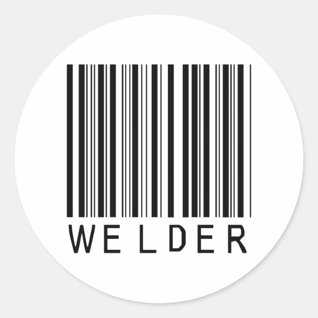 Welder Bar Code Classic Round Sticker (Front)