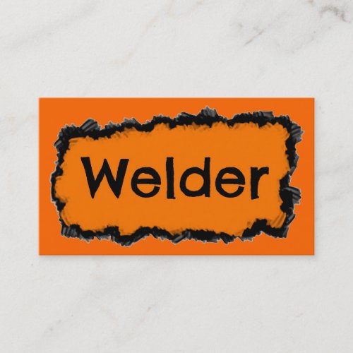 Welder Black and Orange Business Card