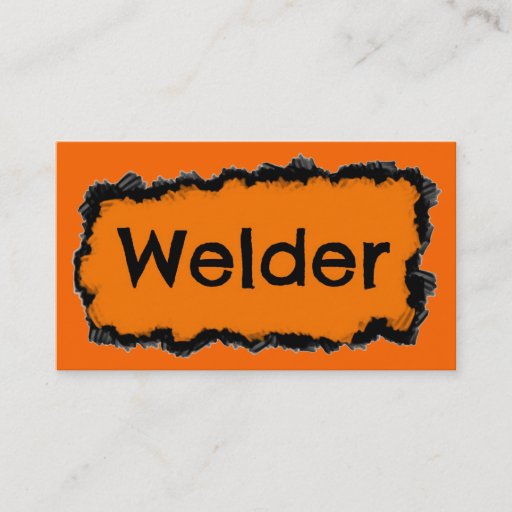 Customizable Welder Black and Orange Business Card