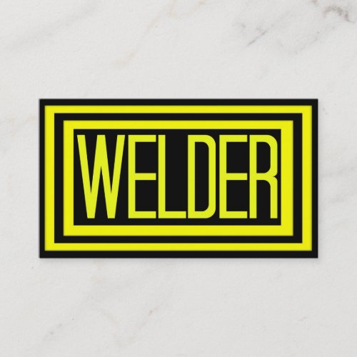 Welder Black and Yellow Matted Frame Business Card
