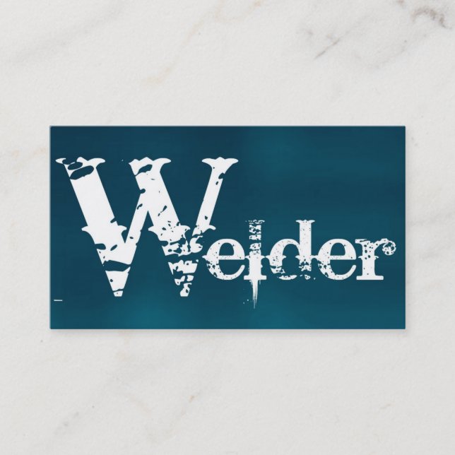 Welder Brushed Blue Business Card (Front)
