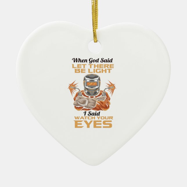 Welder Ceramic Ornament (Front)
